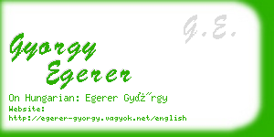 gyorgy egerer business card